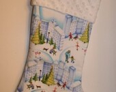 CHRISTMAS STOCKING - Skating in the City Christmas Stocking