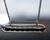 Gravity Collection: Long Sterling Silver Pendant with 8 Oxidized BBs - Free Domestic Shipping