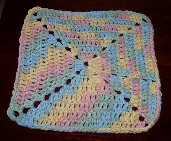 Items similar to Dishcloth - Crocheted Granny Square - 100 ...
