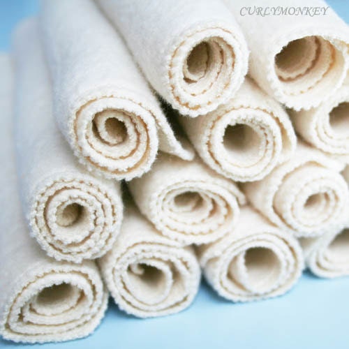 organic baby wipes cloth diaper wipes eco-friendly washcloth:  18 pk hemp organic cotton fleece