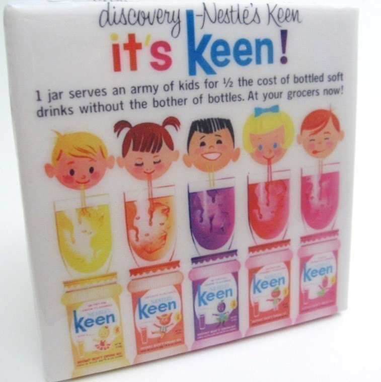 Keen Vintage Drink Mix Tile Coaster by robotcandy on Etsy