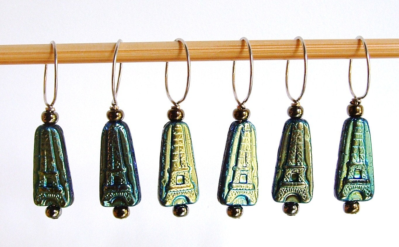 Eiffel Tower Stitch Markers--Set of Six