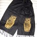 1AEON black Scarf with golden Owls unisex