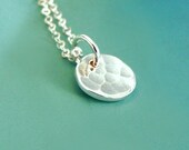 Sterling Silver Necklace - Tiny Hand Hammered Pool