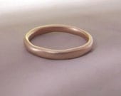 14k Rose Gold Wedding Band - Matte Finish - 2 mm - River