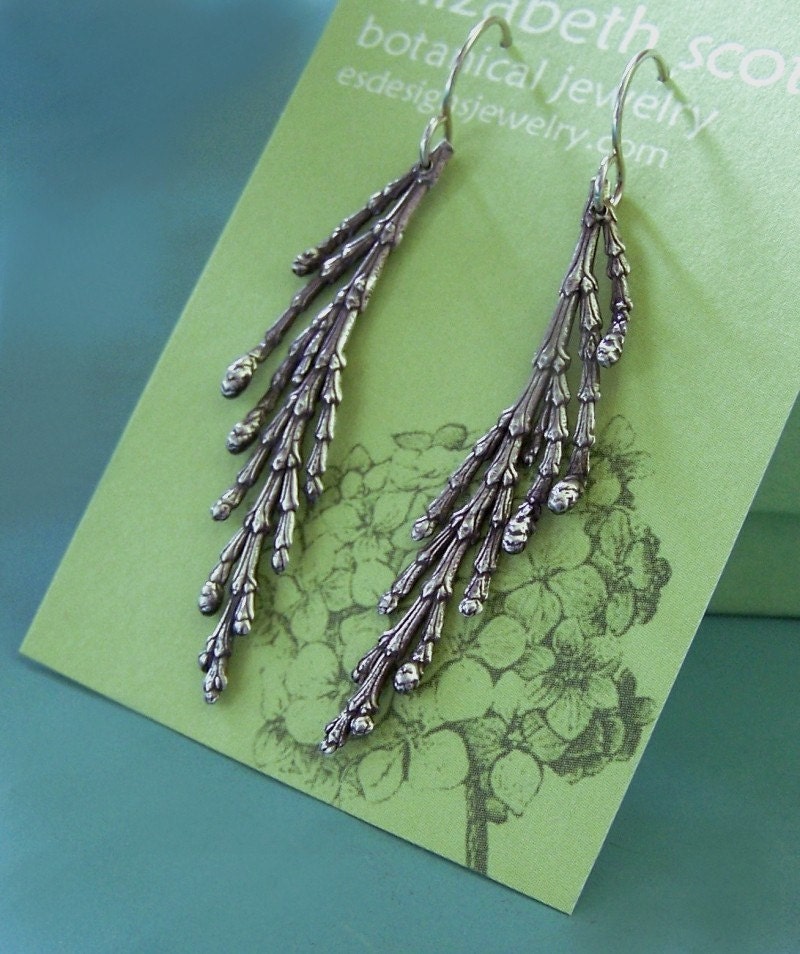 Cedar Branch Earrings - Sterling Silver