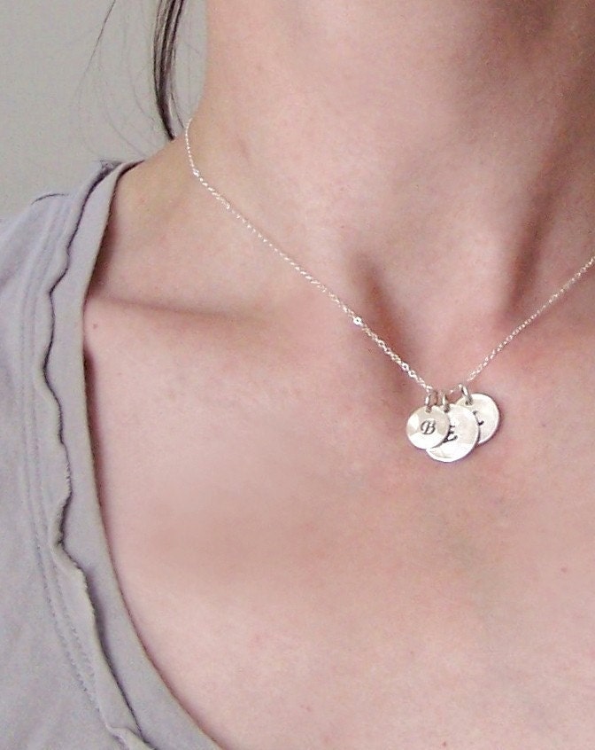 Sterling Silver Initial Charm - 7/16 inch