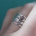 Sterling Silver Stacking Ring Set - Thin Hammered - Set of Six