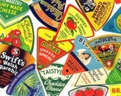 4pcs Vintage 30s-40s TINY CHEESE LABELS Assorted Pack