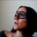 Tatted Lace Mask - You Remind Me Of The Babe - Black and Gray