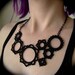 Tatted Lace Statement Necklace - Asymmetric - One Of A Kind