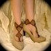 Tatted Barefoot Sandals - Lizzy's Diamonds in Sepia