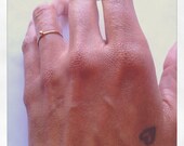 MAY SALE tiniest white gold ring with a rose gold dot