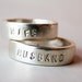 husband and wife, sterling silver wedding band pair