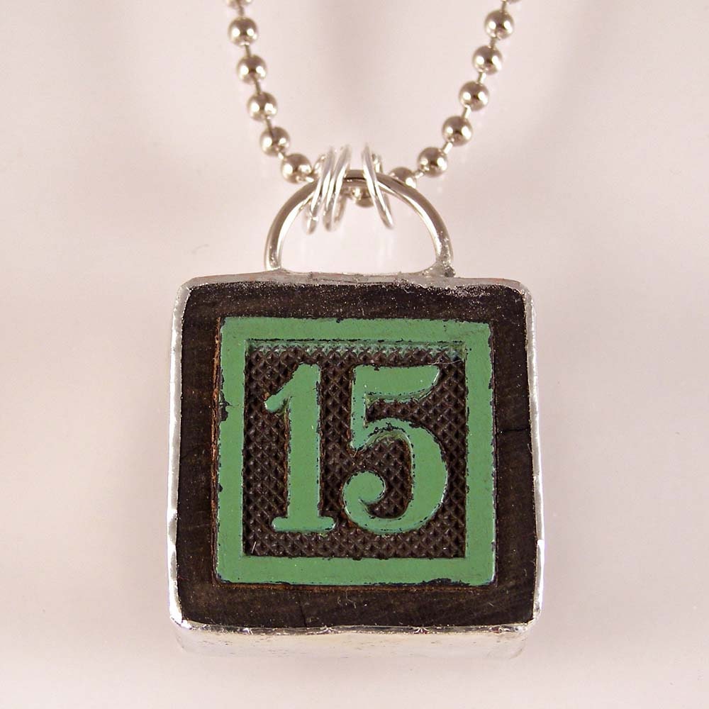 Number 15 Pendant Necklace