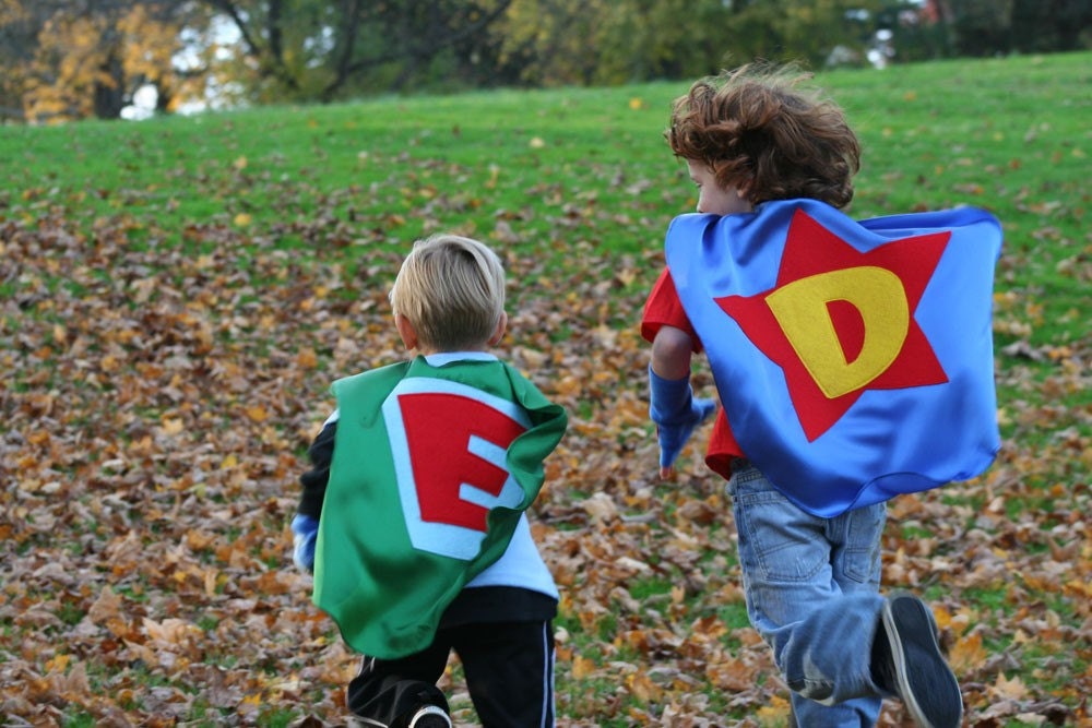 2 Superhero Capes Costume Kids Cape Childrens Capes Custom and 2 superhero masks Il_570xn
