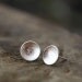 14k gold sparkle cup studs, stardust texture stud earrings, eco friendly