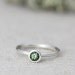 hera sterling silver solitaire moss green tourmaline ring - stackable - other colors available