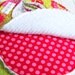 Baby Bibs for Baby Girl  - Set of 4 Chenille Bibs  -  Pink and Lime Green  Floral, Dots & Damask