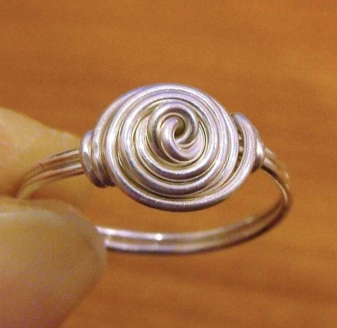 Little Bud Wire Wrapped Sterling Silver Ring