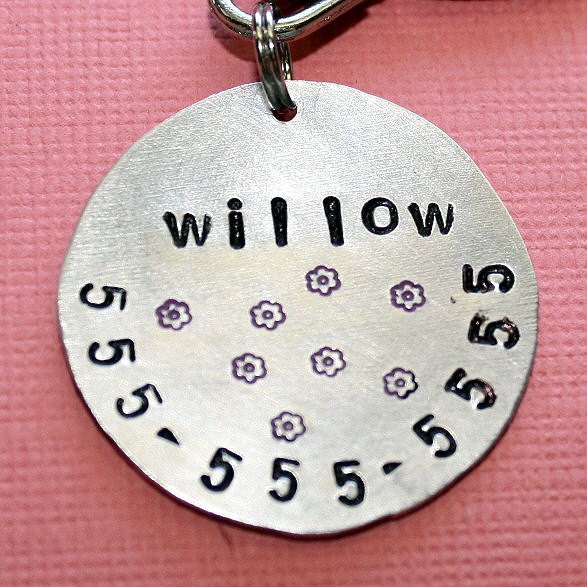 Personalized Pet I.D. Tag Flowers