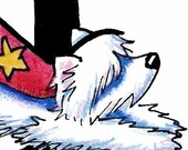 ORIGINAL Art Drawing Ophiuchus WESTIE Terrier Dog ACEO