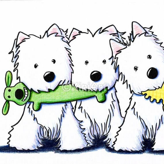 WESTIE TERRIER Dogs Original Art 8X10 Illustration