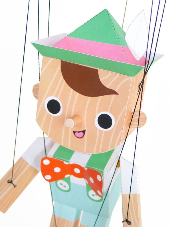 Pinocchio Marionette Puppet Printable Paper Craft PDF