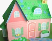 Pink Cottage Dollhouse Printable Paper Craft PDF