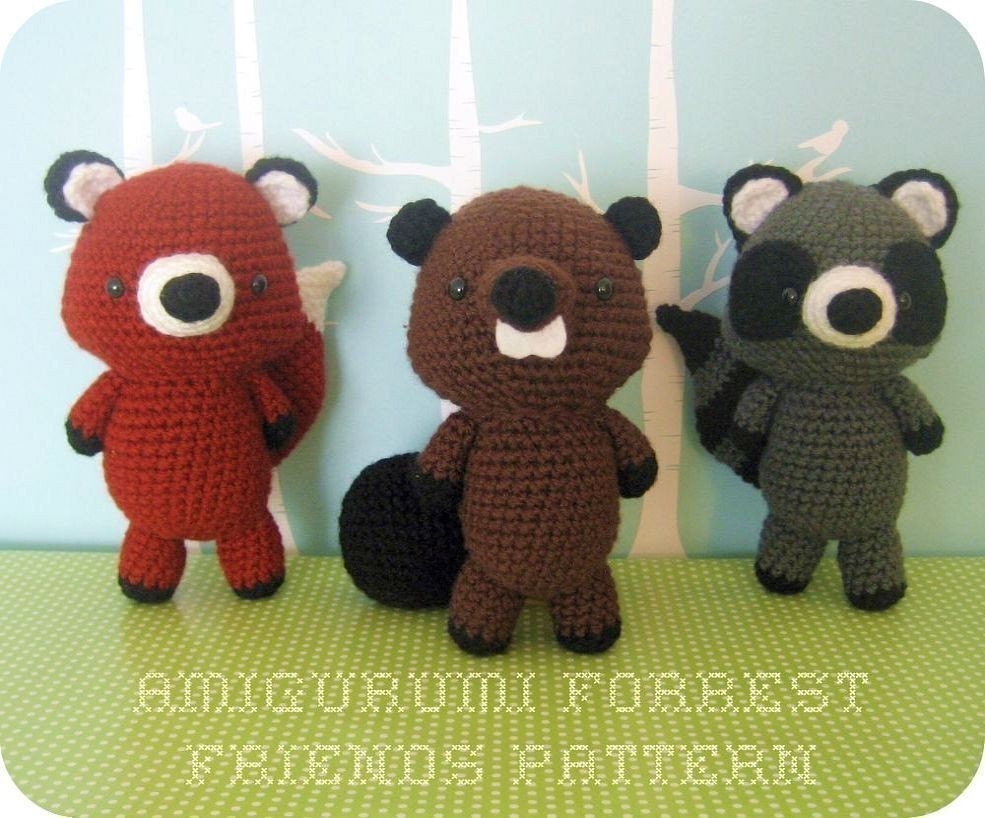 Sale - Amigurumi Forrest Friends Crochet Pattern Set Digital Download