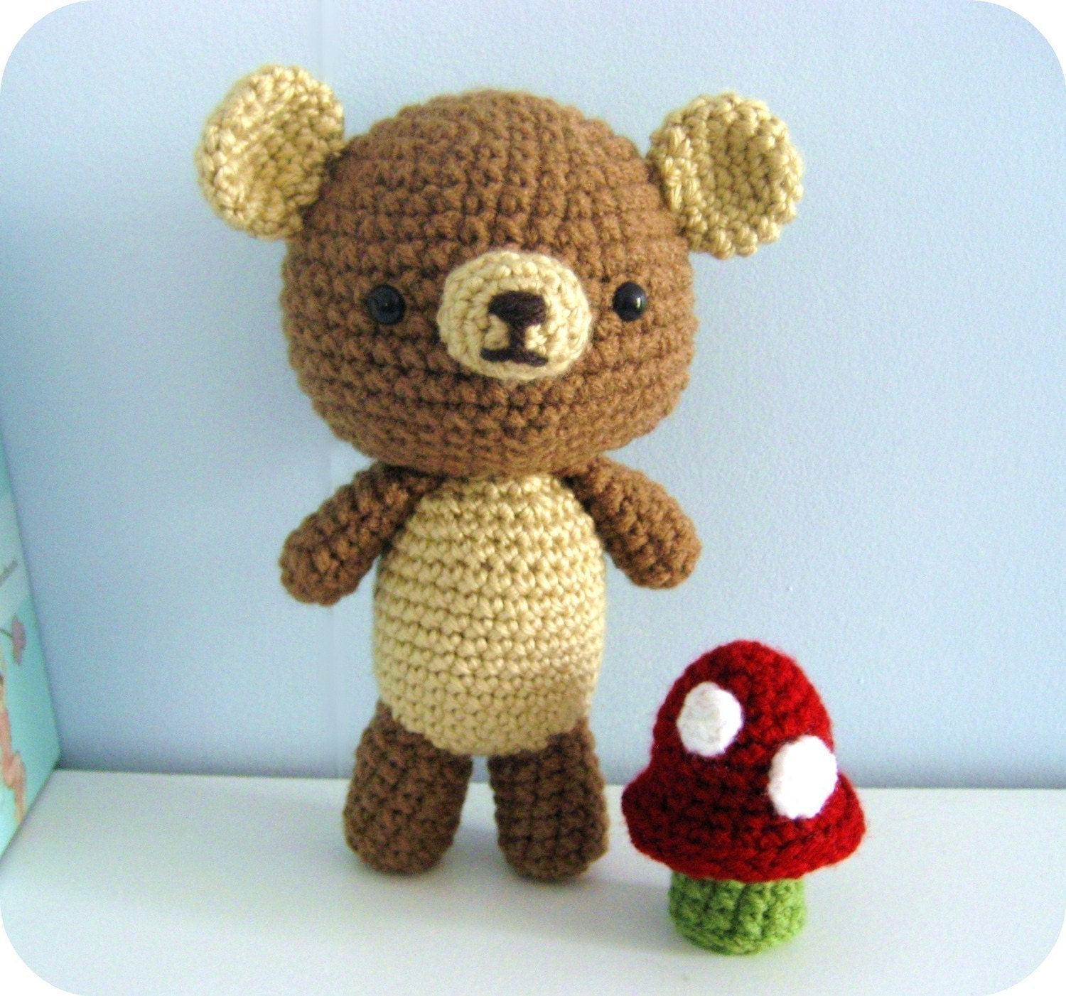 Sale - Amigurumi Bear and Mushroom Pattern Set Digital Download