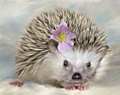 Hedgehog Baby Art Print  Fine Art Illustration Baby Nursery Decor Home Decor  8 x 10