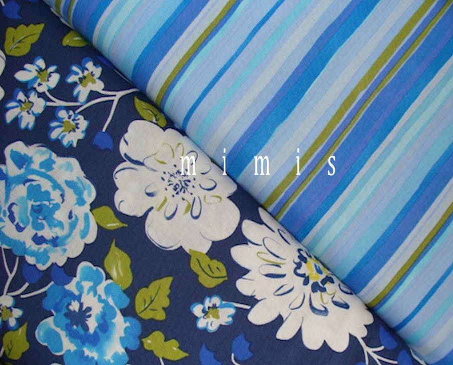 Dena Designs - Tea Garden - Ying Ming  in Navy. ASSAM  in BLUE - 1 Yard Quilt Fabric