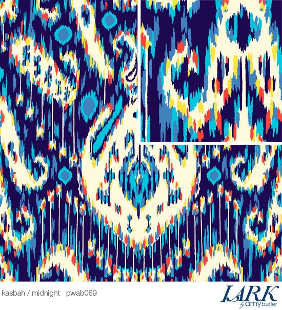 Kasbah in Midnight / Amy Butler Fabric / LARK Collection  - 1 Yard Cotton Quilt / Fashion Fabric