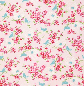 Sugar Hill by Tanya Whelan  / Birdy in Pink /1 Yard  Cotton Quilt Fabric