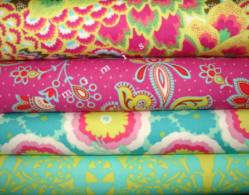 Amy Butler Fabric / Soul Blossoms / 4 Half Yard Bundle / PINKS / Cotton Quilt Fabric