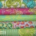 YARD Bundle Amy Butler Fabric / Soul Blossoms / GREEN, PINK / 5 Yard Bundle - Cotton Quilt Fabric
