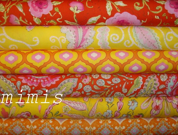 Pretty Little Things by Dena Designs / Ella in Orange- 1 Yard Cotton Quilt Fashion Fabric