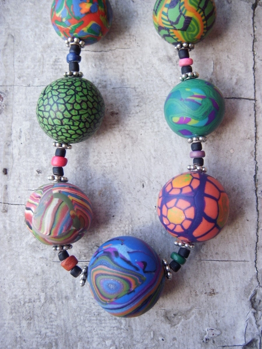 Polymer Gumball Bead Necklace