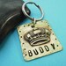 King or Queen Puppy Dog or Cat Pet Id Tag - hand stamped antiqued brass - custom personalized for your furry friend
