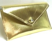 Gold leather card case