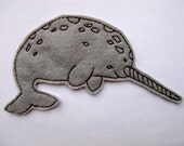 Iron On Patch Narwhal Embroidery  Felt Animal Applique