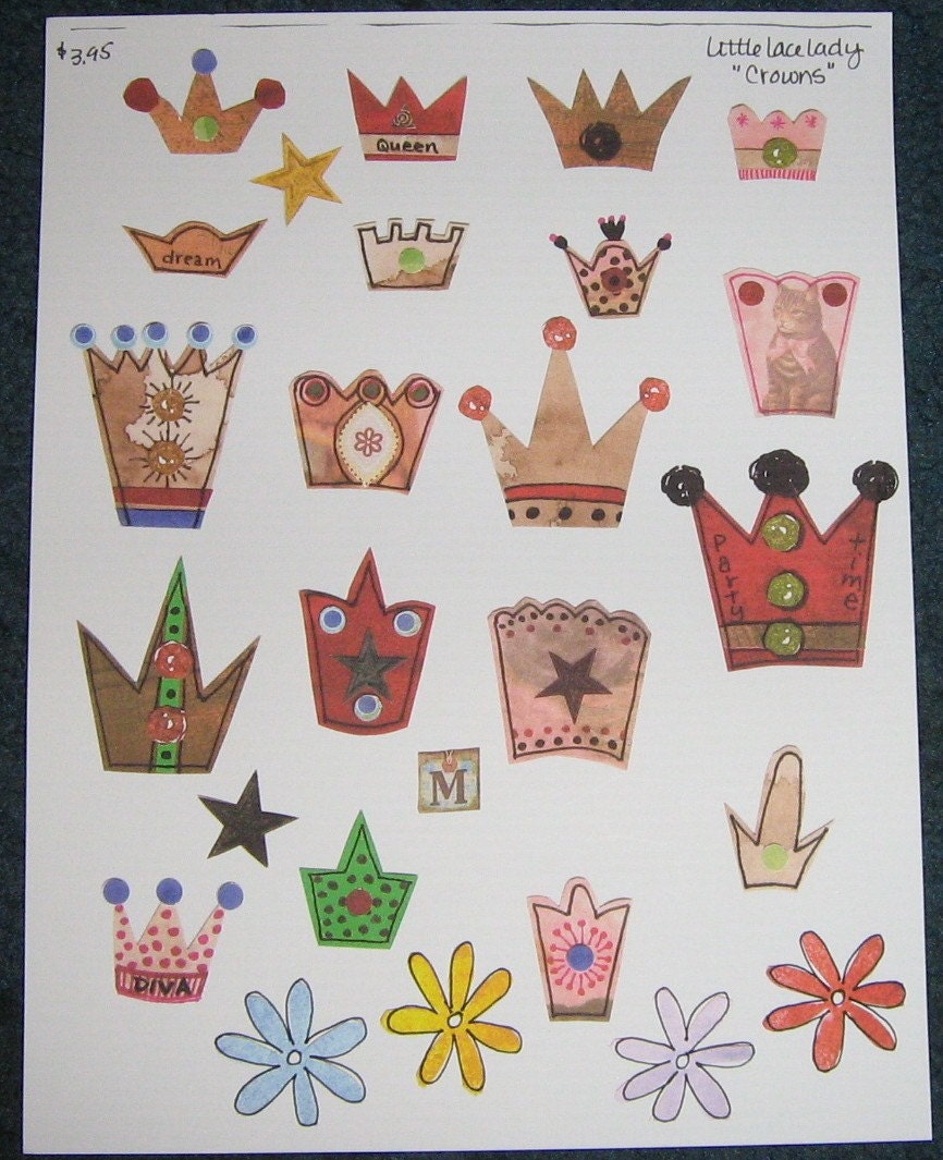 My Original Crown and Flower Clip Art