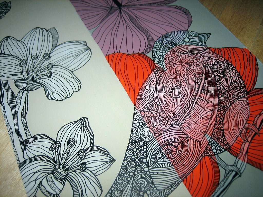 The Bird - original painting/drawing on masonite