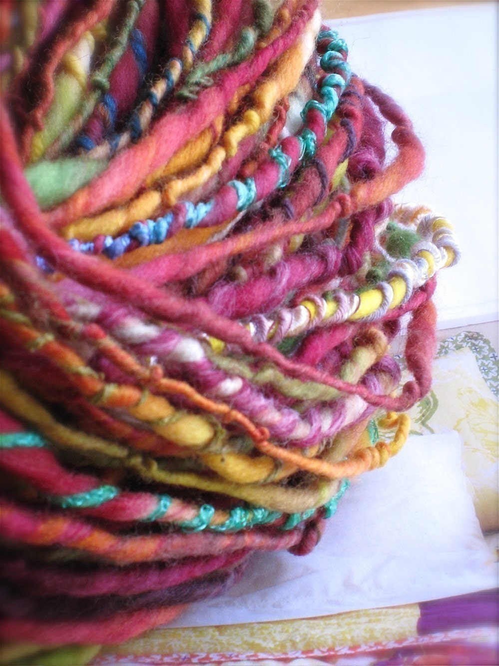 gypsy in parfait : handspun handpainted art yarn merino wool / hand painted hand dyed hand spun
