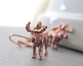 Moose Earrings, Copper Earrings, Woodland Earrings, Copper Jewelry, Dangle Earrings, Handmade Jewelry
