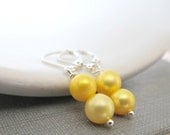 Silver Earrings, Pearl Earrings, Yellow Pearls, Pearl Jewelry, Sterling Silver, Lemon Yellow, Sunshine Yellow, Dangle Earrings, - fiveforty Silver Earrings, Pearl Earrings, Yellow Pearls, Pearl Jewelry, Sterling Silver, Lemon Yellow, Sunshine Yellow, Dangle Earrings, - fiveforty