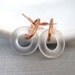 Glass Earrings, Frosted Glass, Copper Earrings, Glass Circles, Geometric Earrings, Copper Jewelry, Matte Glass, Glass Jewelry, Glass Hoop