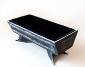 Papier Mache Jewelry Box -Dusty Casket with velvet interior