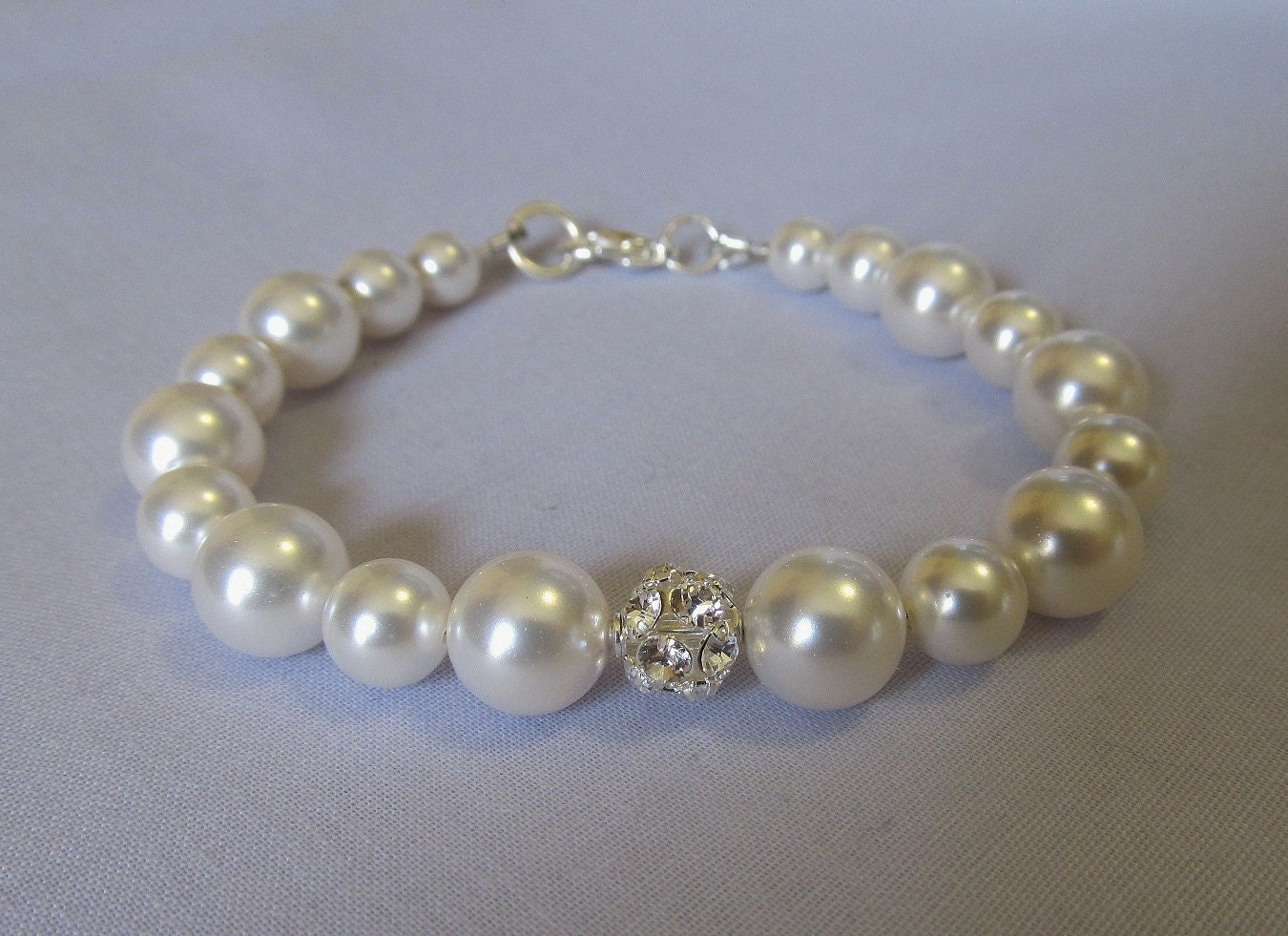 Touch of Bling Bridal Bracelet with Swarovski Pearls